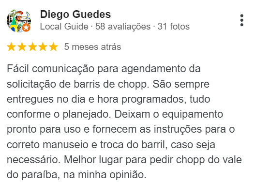 Avaliações de Clientes da Lig Chopp Germânia no Jardim Satélite, SJC